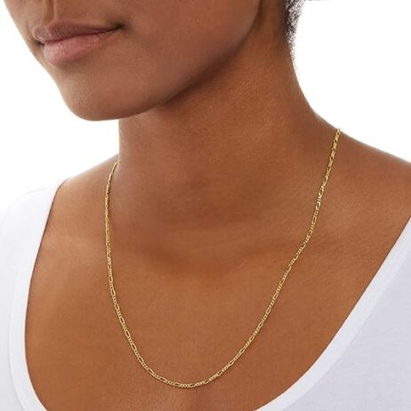 14k Gold or Sterling Silver Plated Figaro Chain