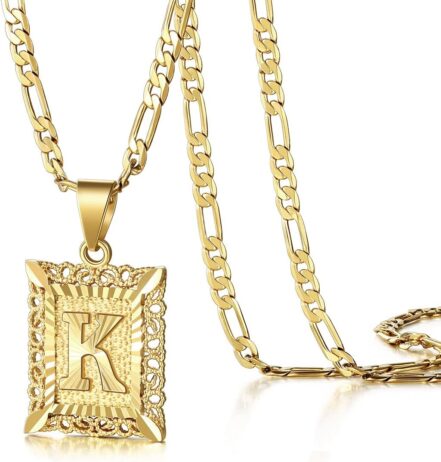 KissYan Initial Letter Pendant Necklace