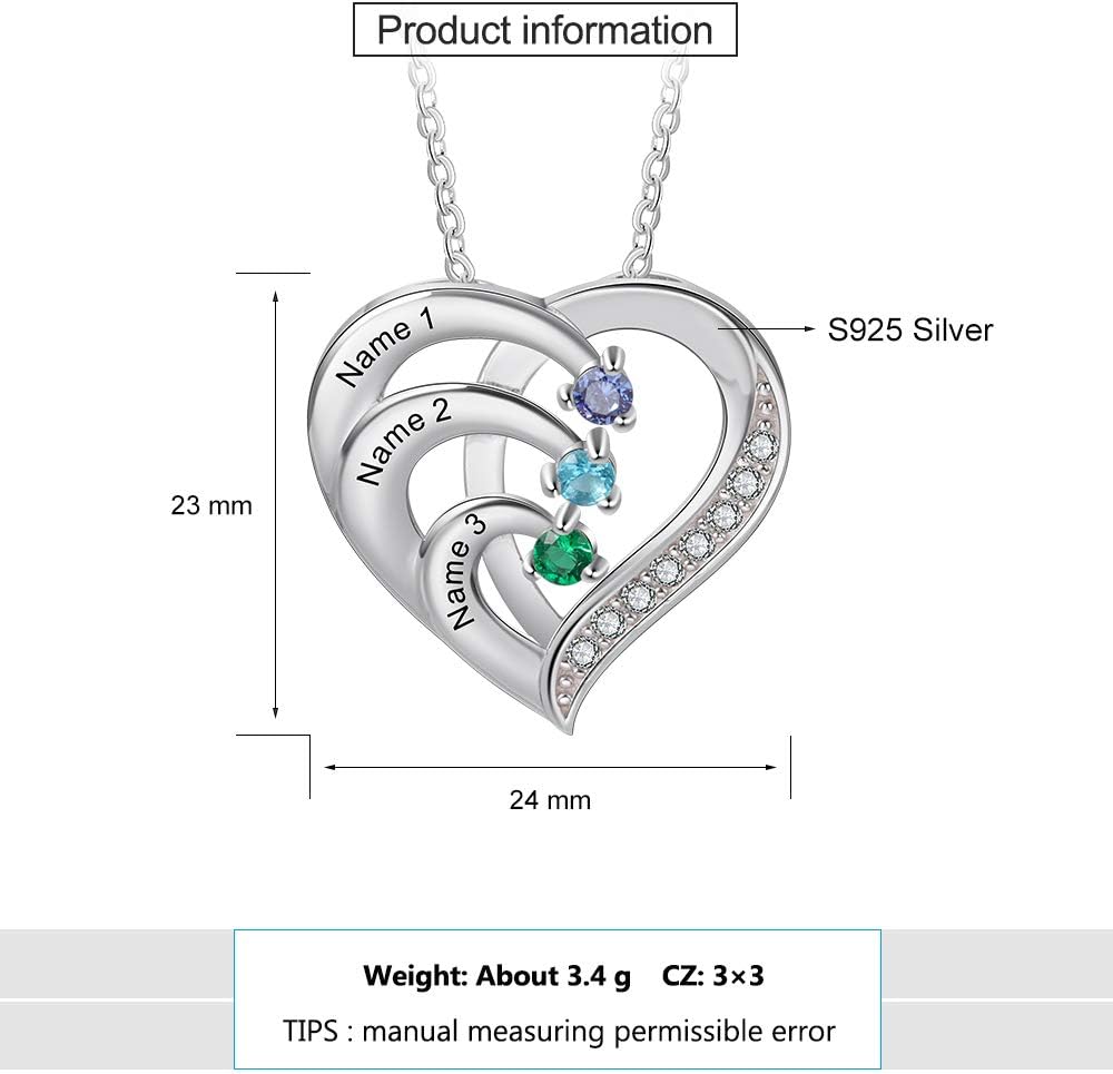 Sterling Silver Mother Necklace with Birthstone