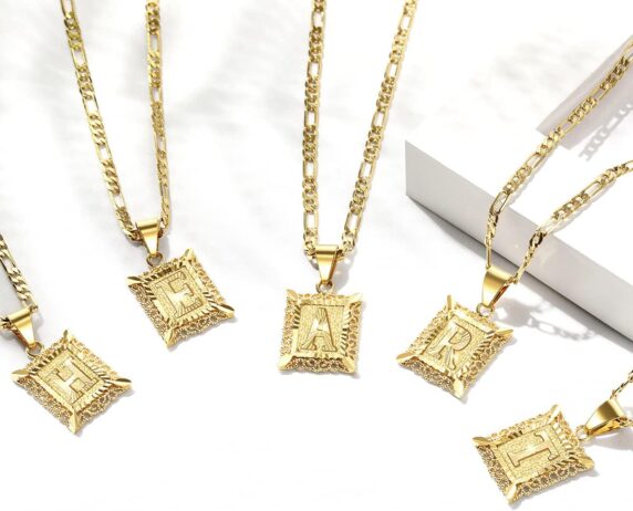 KissYan Initial Letter Pendant Necklace