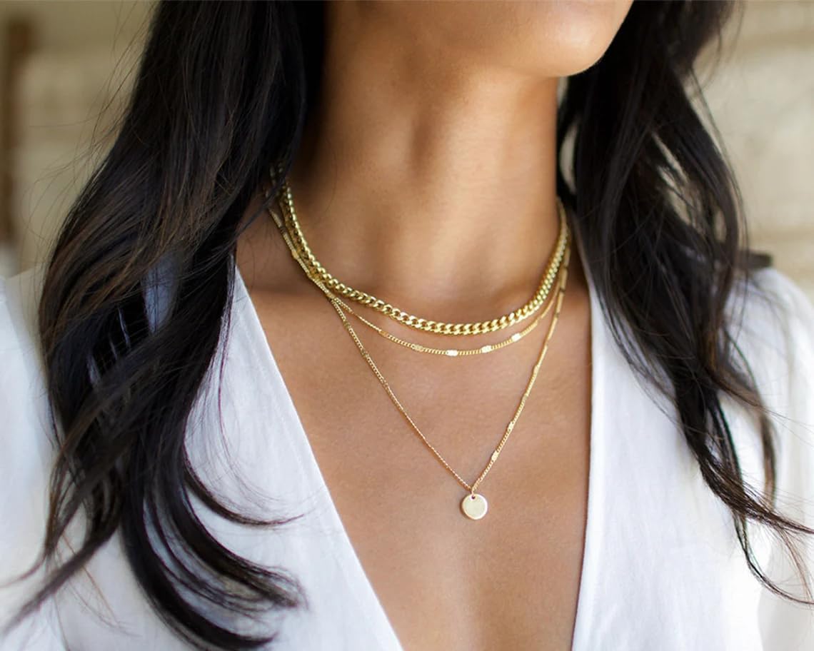 14K Gold Plated Layering Necklaces for Women