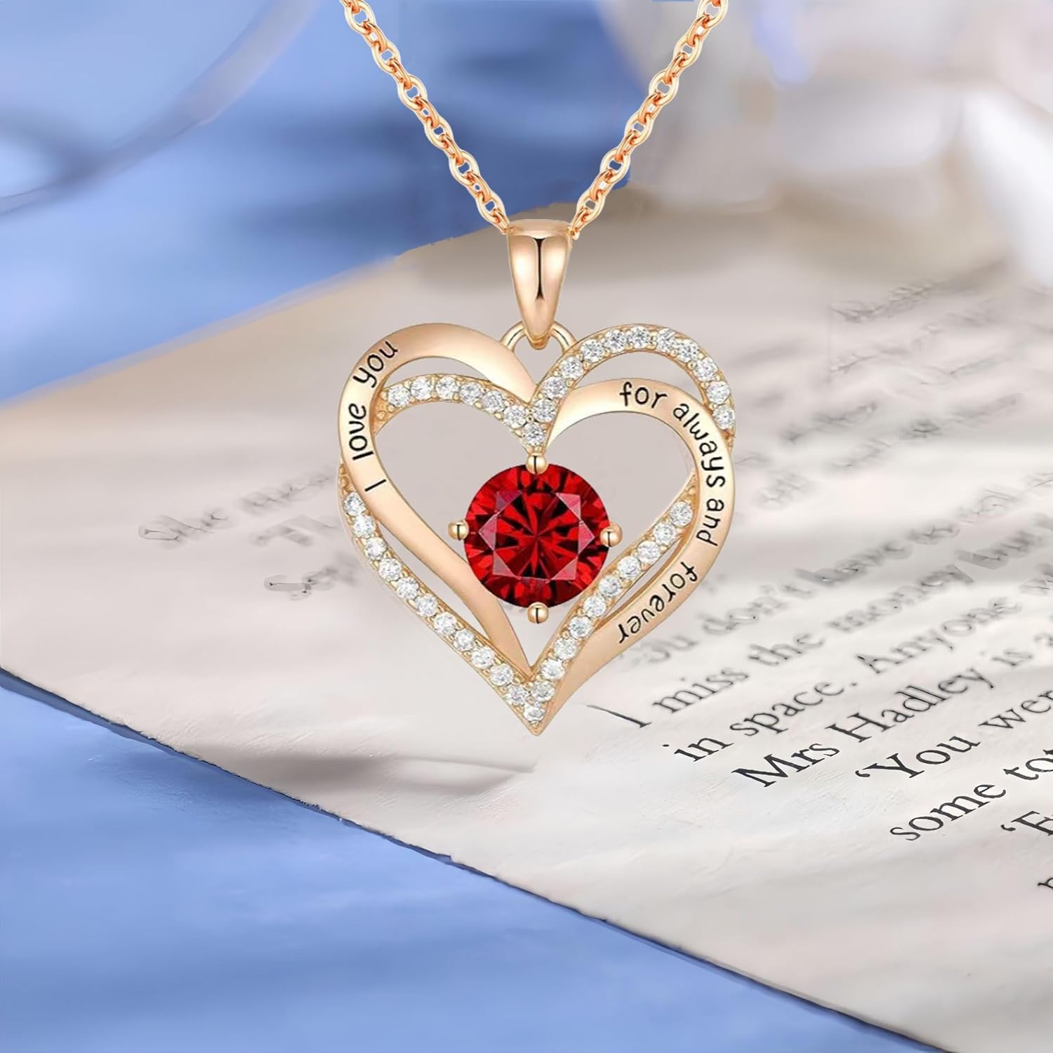 Flower Heart Moissanite Emerald Birthstone Necklace