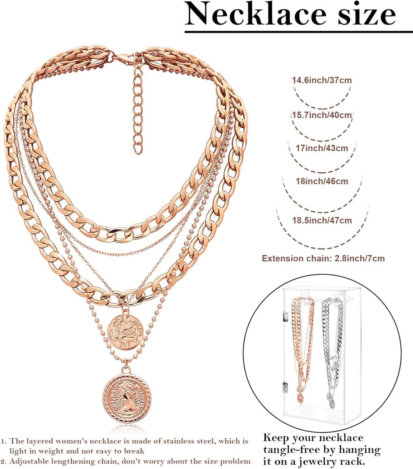 MJartoria Gold Layered Necklaces