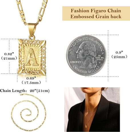 KissYan Initial Letter Pendant Necklace