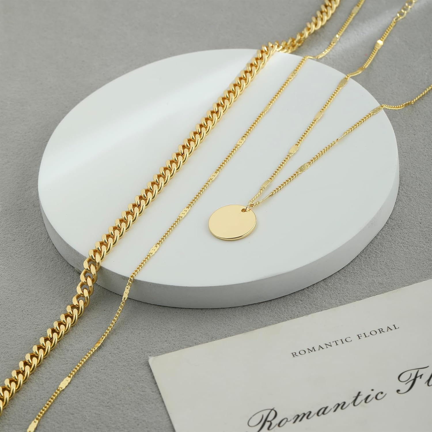 14K Gold Plated Layering Necklaces for Women