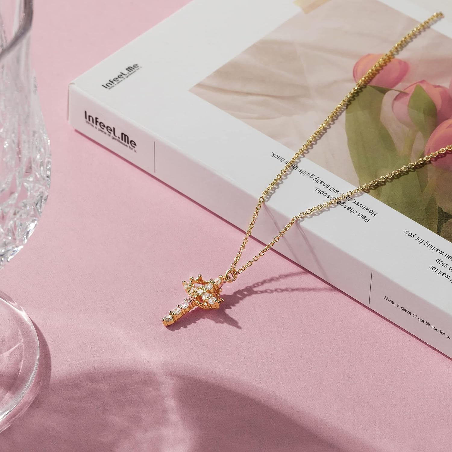 Crown Cross Necklace for Women