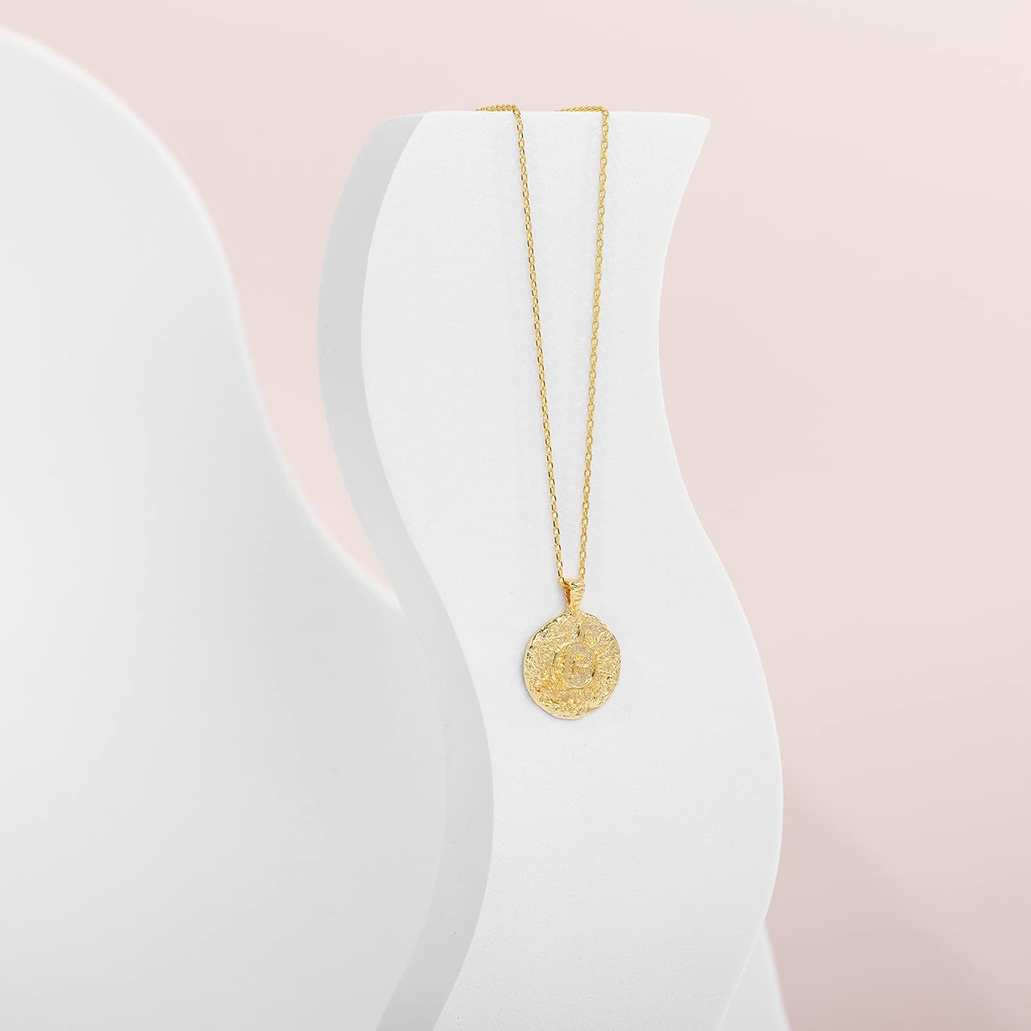 PAVOI 14K Gold Coin Pendant Necklace