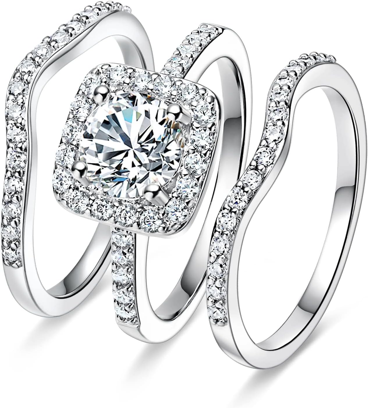 A Ring That Captures Every Milestone: The MDFUN Three-in-One Wedding Engagement Promise Ring