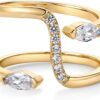 A Sparkle That Tells a Story: The PAVOI 14K Gold Plated Bypass Open Band Ring