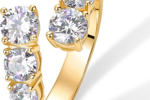 Dazzle Redefined A Complete Look at the PAVOI 14K Gold Plated Cubic Zirconia Eternity Ring for Women