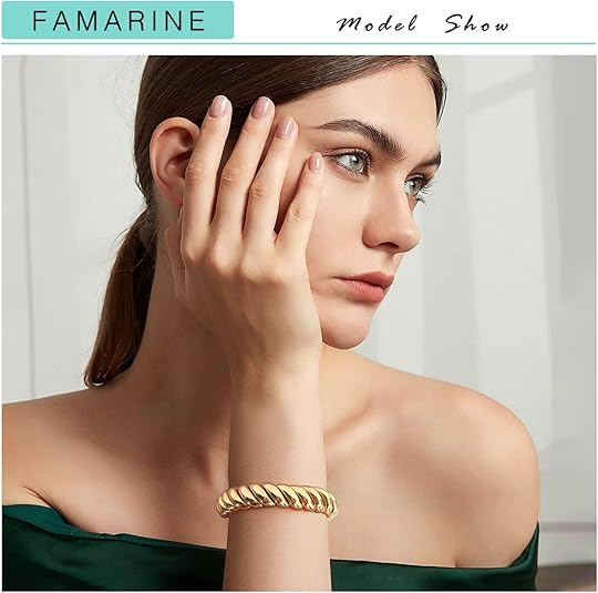 FAMARINE Gold Silver Chunky Bangle Bracelet: The Bold Fusion of Style and Comfort