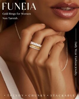 FUNEIA Stackable Gold Rings for Women – Timeless Elegance in Every Stack