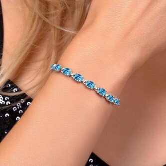 Gem Stone King 8-Stone Birthstone Tennis Bracelet: A Personalized Touch of Elegance in Sterling Silver