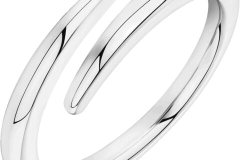 PAVOI 14K Gold Plated Open Twist Eternity Band for Women